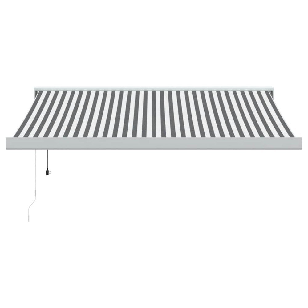 vidaXL Copertină retractabilă antracit/alb, 3,5x2,5 m, textil/aluminiu