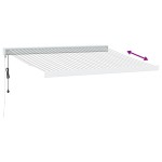 vidaXL Copertină retractabilă antracit/alb, 3,5x2,5 m, textil/aluminiu vidaXL Copertină retractabilă antracit/alb, 3,5x2,5 m, textil/aluminiu