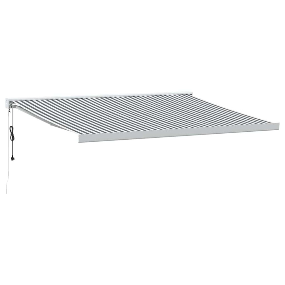 vidaXL Copertină retractabilă antracit/alb, 4x3 m, textil/aluminiu