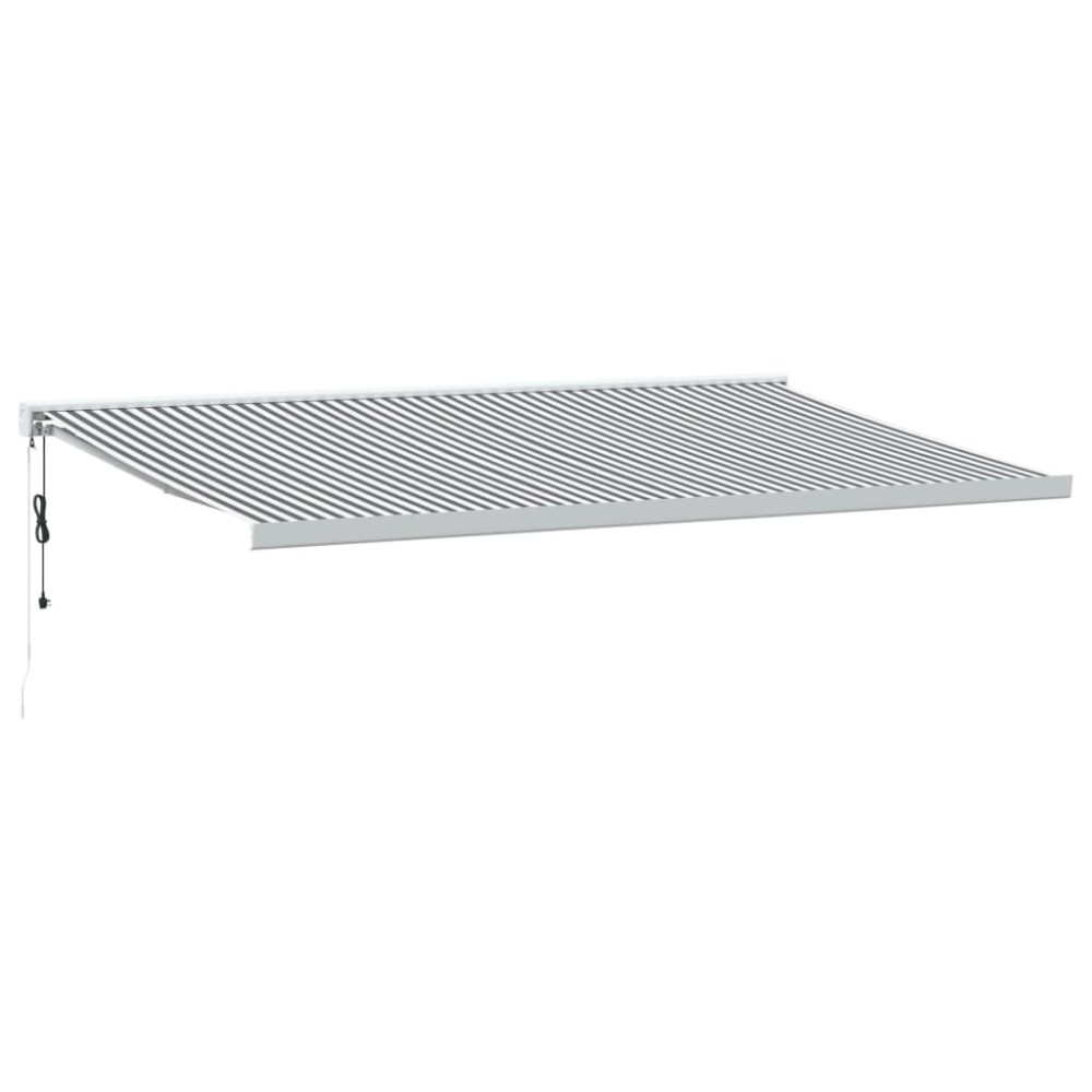 vidaXL Copertină retractabilă antracit/alb, 5x3 m, textil/aluminiu