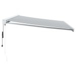 vidaXL Copertină retractabilă antracit/alb, 5x3 m, textil/aluminiu