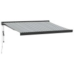 vidaXL Copertină retractabilă antracit/alb, 3x2,5 m, textil/aluminiu vidaXL Copertină retractabilă antracit/alb, 3x2,5 m, textil/aluminiu