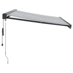 vidaXL Copertină retractabilă antracit/alb, 3x2,5 m, textil/aluminiu vidaXL Copertină retractabilă antracit/alb, 3x2,5 m, textil/aluminiu