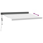 vidaXL Copertină retractabilă antracit/alb, 3x2,5 m, textil/aluminiu vidaXL Copertină retractabilă antracit/alb, 3x2,5 m, textil/aluminiu