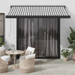 vidaXL Copertină retractabilă antracit/alb, 3,5x2,5 m, textil/aluminiu vidaXL Copertină retractabilă antracit/alb, 3,5x2,5 m, textil/aluminiu