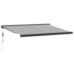 vidaXL Copertină retractabilă antracit/alb, 4x3 m, textil/aluminiu vidaXL Copertină retractabilă antracit/alb, 4x3 m, textil/aluminiu