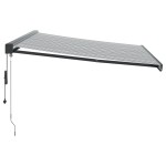vidaXL Copertină retractabilă antracit/alb, 4x3 m, textil/aluminiu vidaXL Copertină retractabilă antracit/alb, 4x3 m, textil/aluminiu