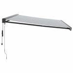 vidaXL Copertină retractabilă antracit/alb, 5x3 m, textil/aluminiu