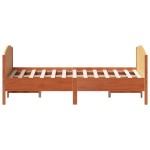 vidaXL Cadru de pat fără saltea, maro ceruit 140x200 cm lemn masiv pin vidaXL Cadru de pat fără saltea, maro ceruit 140x200 cm lemn masiv pin