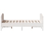 vidaXL Cadru de pat fără saltea, alb, 140x190 cm, lemn masiv de pin vidaXL Cadru de pat fără saltea, alb, 140x190 cm, lemn masiv de pin