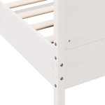 vidaXL Cadru de pat fără saltea, alb, 140x190 cm, lemn masiv de pin vidaXL Cadru de pat fără saltea, alb, 140x190 cm, lemn masiv de pin