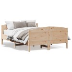 vidaXL Cadru de pat fără saltea, 135x190 cm, lemn masiv de pin vidaXL Cadru de pat fără saltea, 135x190 cm, lemn masiv de pin