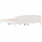vidaXL Cadru de pat fără saltea, alb, 180x200 cm, lemn masiv pin