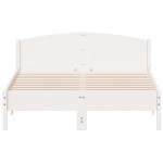 vidaXL Cadru de pat fără saltea, alb, 160x200 cm, lemn masiv pin