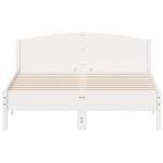 vidaXL Cadru de pat fără saltea, alb, 150x200 cm, lemn masiv pin vidaXL Cadru de pat fără saltea, alb, 150x200 cm, lemn masiv pin