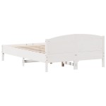 vidaXL Cadru de pat fără saltea, alb, 150x200 cm, lemn masiv pin vidaXL Cadru de pat fără saltea, alb, 150x200 cm, lemn masiv pin