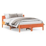 vidaXL Cadru de pat fără saltea, maro ceruit 150x200 cm lemn masiv pin vidaXL Cadru de pat fără saltea, maro ceruit 150x200 cm lemn masiv pin
