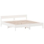 vidaXL Cadru de pat fără saltea, alb, 200x200 cm, lemn masiv pin