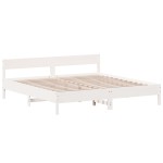 vidaXL Cadru de pat fără saltea, alb, 180x200 cm, lemn masiv pin vidaXL Cadru de pat fără saltea, alb, 180x200 cm, lemn masiv pin
