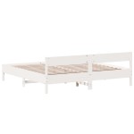 vidaXL Cadru de pat fără saltea, alb, 180x200 cm, lemn masiv pin vidaXL Cadru de pat fără saltea, alb, 180x200 cm, lemn masiv pin