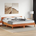 vidaXL Cadru de pat fără saltea, maro ceruit 180x200 cm lemn masiv pin vidaXL Cadru de pat fără saltea, maro ceruit 180x200 cm lemn masiv pin