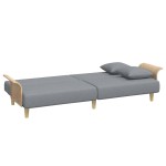 vidaXL Canapea extensibilă cu pernuță și taburet 2 locuri gri catifea