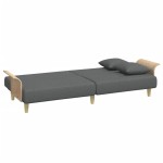 vidaXL Canapea extensibilă 2 locuri/perne/taburet, gri închis, catifea vidaXL Canapea extensibilă 2 locuri/perne/taburet, gri închis, catifea
