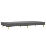 vidaXL Canapea extensibilă cu taburet, 2 locuri, gri închis, textil