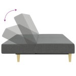 vidaXL Canapea extensibilă cu taburet, 2 locuri, gri închis, textil