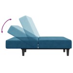 vidaXL Canapea extensibilă cu 2 locuri și taburet, albastru, catifea vidaXL Canapea extensibilă cu 2 locuri și taburet, albastru, catifea