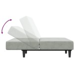 vidaXL Canapea extensibilă cu taburet, 2 locuri, gri deschis, catifea