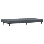 vidaXL Canapea extensibilă cu taburet, 2 locuri, gri închis, catifea