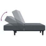 vidaXL Canapea extensibilă cu taburet, 2 locuri, gri închis, catifea