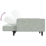 vidaXL Canapea extensibilă cu taburet, 2 locuri, gri deschis, catifea