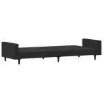 vidaXL Canapea extensibilă cu taburet, 2 locuri, negru, catifea vidaXL Canapea extensibilă cu taburet, 2 locuri, negru, catifea