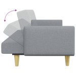 vidaXL Canapea extensibilă cu taburet, 2 locuri, gri deschis, textil