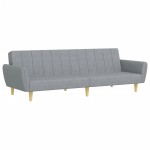 vidaXL Canapea extensibilă cu taburet, 2 locuri, gri deschis, textil