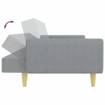 vidaXL Canapea extensibilă cu taburet, 2 locuri, gri deschis, textil