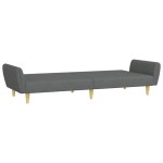 vidaXL Canapea extensibilă cu taburet, 2 locuri, gri închis, textil vidaXL Canapea extensibilă cu taburet, 2 locuri, gri închis, textil