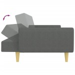 vidaXL Canapea extensibilă cu taburet, 2 locuri, gri închis, textil vidaXL Canapea extensibilă cu taburet, 2 locuri, gri închis, textil