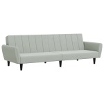 vidaXL Canapea extensibilă cu taburet, 2 locuri, gri deschis, catifea
