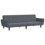 vidaXL Canapea extensibilă cu taburet, 2 locuri, gri închis, catifea