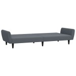 vidaXL Canapea extensibilă cu taburet, 2 locuri, gri închis, catifea