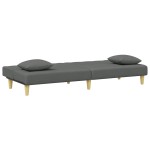 vidaXL Canapea extensibilă 2 locuri/perne/taburet, gri închis, textil vidaXL Canapea extensibilă 2 locuri/perne/taburet, gri închis, textil