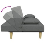 vidaXL Canapea extensibilă 2 locuri/perne/taburet, gri închis, textil vidaXL Canapea extensibilă 2 locuri/perne/taburet, gri închis, textil