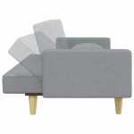 vidaXL Canapea extensibilă cu pernuță și taburet 2 locuri gri textil