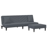 vidaXL Set canapea cu perne, 2 piese, gri închis, catifea