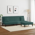vidaXL Set canapea cu perne, 2 piese, verde închis, catifea