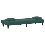 vidaXL Set canapea cu perne, 2 piese, verde închis, catifea