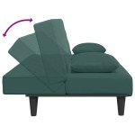 vidaXL Set canapea cu perne, 2 piese, verde închis, catifea